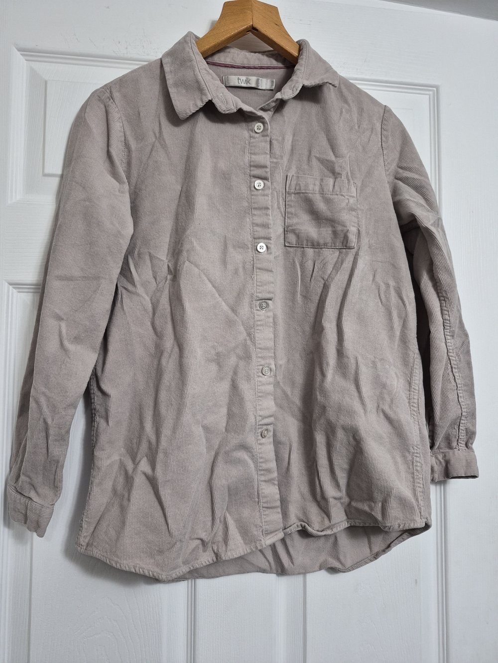 Simons Light Taupe Button-Up Corduroy Jacket